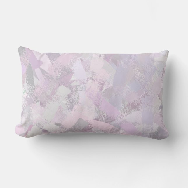 Abstract Painted Brush Strokes texture Lumbar Pillow (Front)