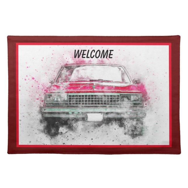 Abstract Painted Car Cloth Placemat (Front)