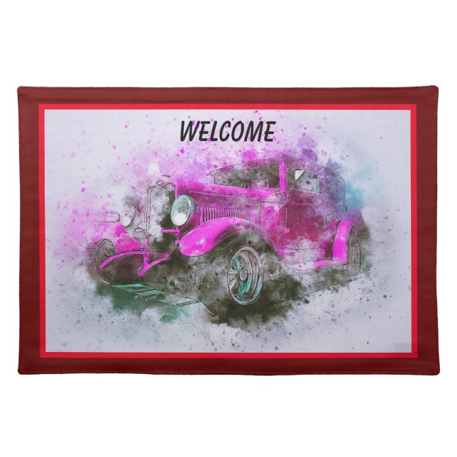 Abstract Painted Car Cloth Placemat (Front)