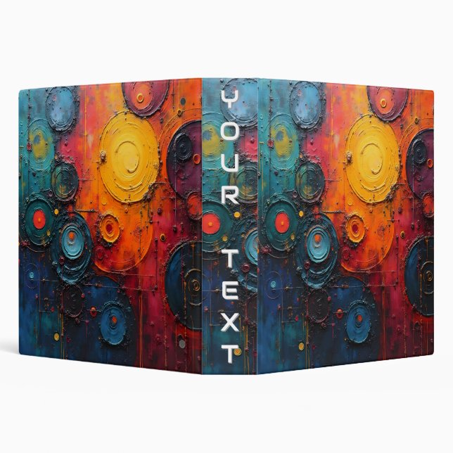 Abstract Painted Circles 3 Ring Binder (Background)