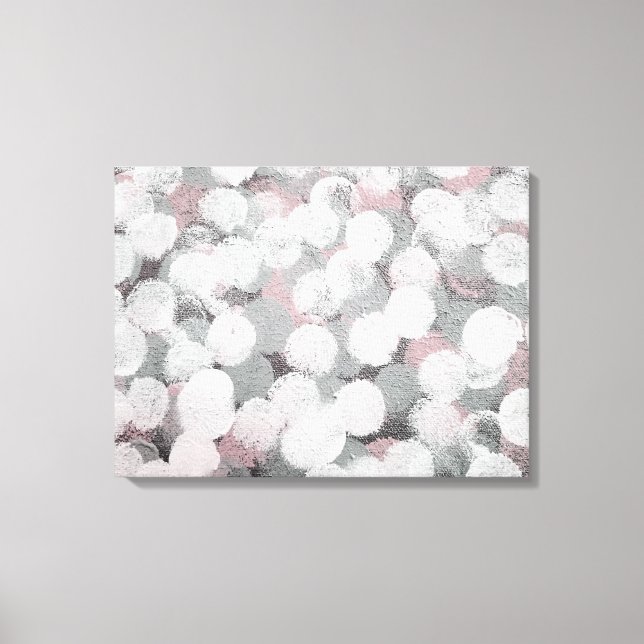 abstract painted circles in soft gray and white canvas print (Front)