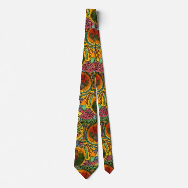 Abstract Painted Colourful Design   Neck Tie (Front)