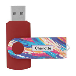  Abstract painted Custom name and pattern Flash Drive