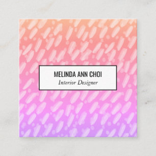 Abstract painted dots spots pastel sunrise square business card