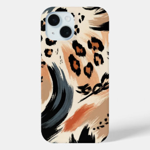 Abstract Painted Exotic Animal Print Leopard  iPhone 15 Case