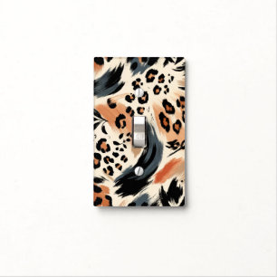 Abstract Painted Exotic Animal Print Leopard Light Switch Cover