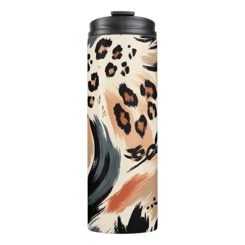 Abstract Painted Exotic Animal Print Leopard  Thermal Tumbler