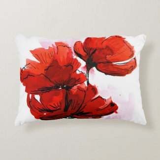 Abstract painted floral background 2 accent pillow