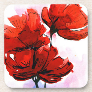 Abstract painted floral background 2 beverage coaster