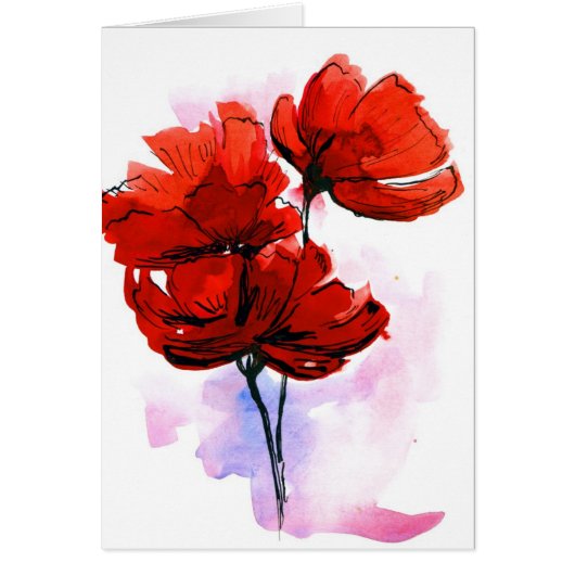 Abstract painted floral background 2 cards (Front)