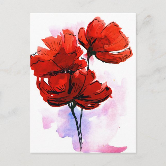 Abstract painted floral background 2 postcard (Front)