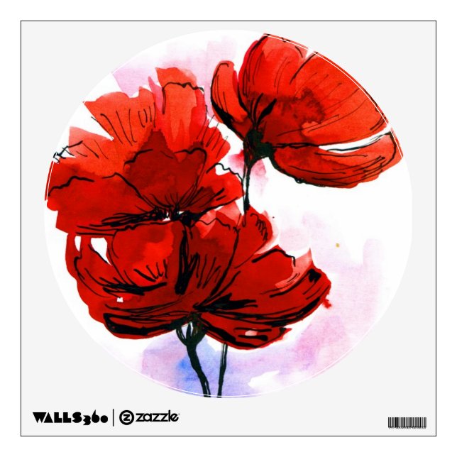 Abstract painted floral background 2 wall decal (Front)
