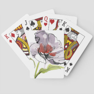 Abstract painted floral background 3 poker cards