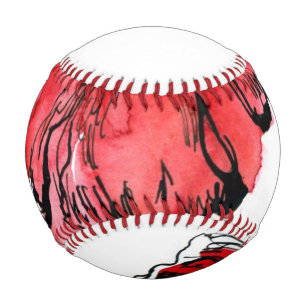 Abstract painted floral background 4 baseball