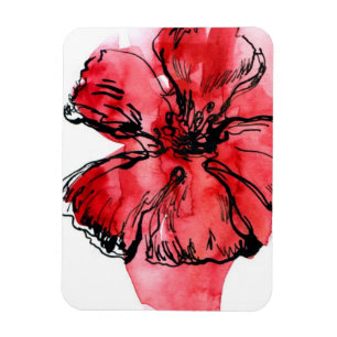 Abstract painted floral background 4 magnet