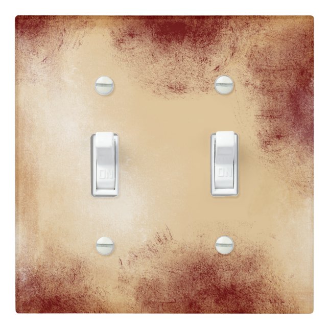 Abstract Painted Gold Burnished Brown Red  Light Switch Cover (In Situ)