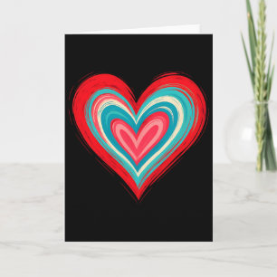 Abstract Painted Heart Valentine Love Art Card