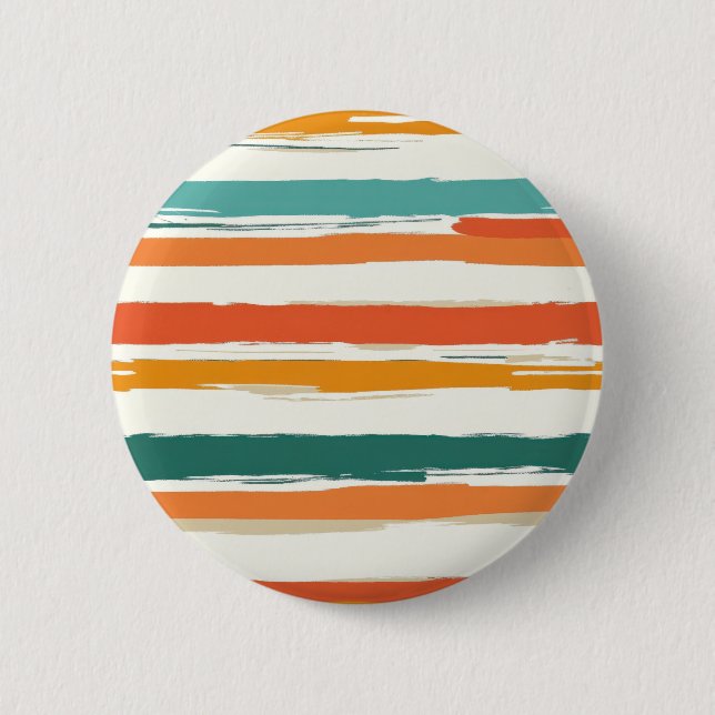 Abstract Painted Horizontal Brush Stripes Boho Button (Front)