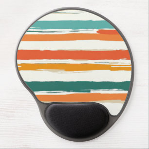 Abstract Painted Horizontal Brush Stripes Boho Gel Mouse Pad