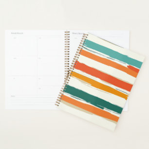 Abstract Painted Horizontal Brush Stripes Boho Planner