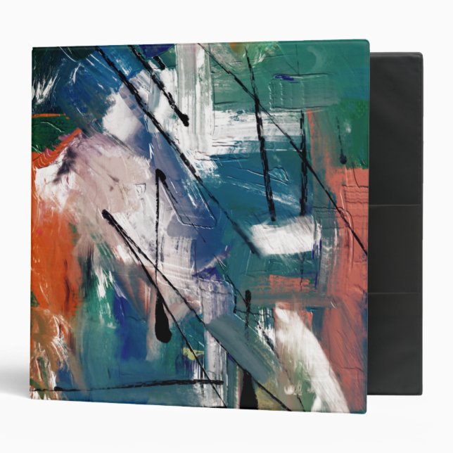Abstract Painted Look Abstract  3 Ring Binder (Front/Inside)