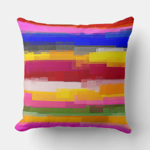 Abstract Painted Pastel Stripes #2 Throw Pillow