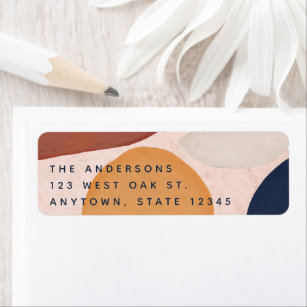 Abstract Painted Shapes Holiday Return Address Label