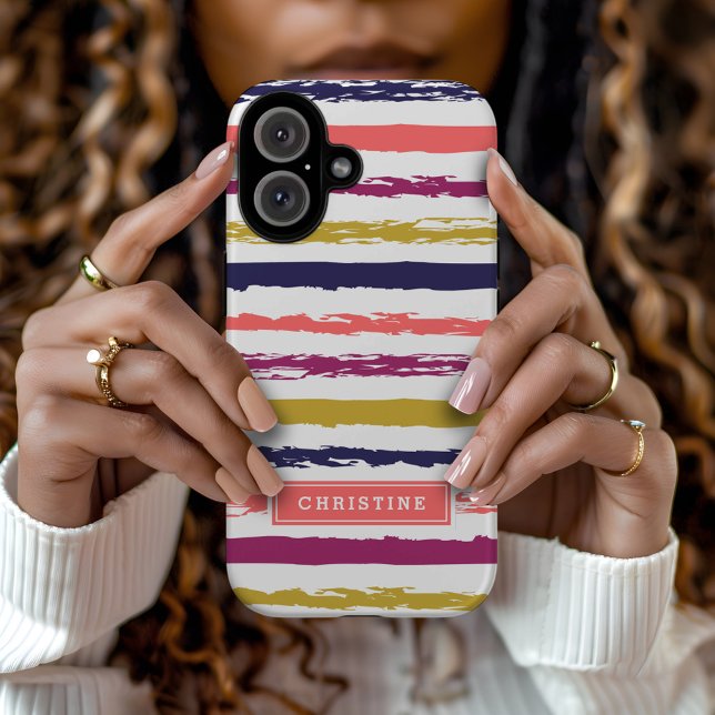 Abstract Painted Stripes Monogram Case-Mate iPhone Case (Creator Uploaded)