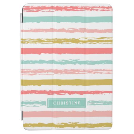 Abstract Painted Stripes Monogram Ipad Air Cover