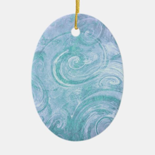 Abstract Painted Swirls Ceramic Ornament