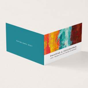 Abstract Painted Wall, Painter & Decorator Photo Business Card