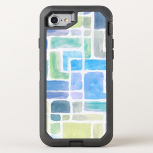 Abstract painted watercolor background. OtterBox defender iPhone SE/8/7 case