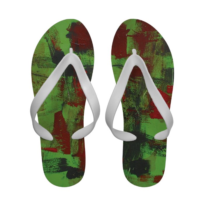 Abstract Painting 20 Rainforest Sandals