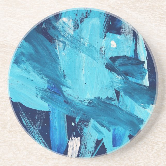 Abstract Painting 68 Ocean Tide Drink Coaster (Front)