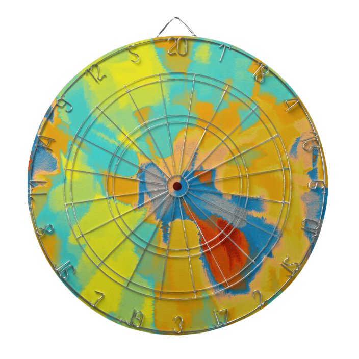 Abstract Painting | Abstract Art 16 Dartboard With Darts | Zazzle.com