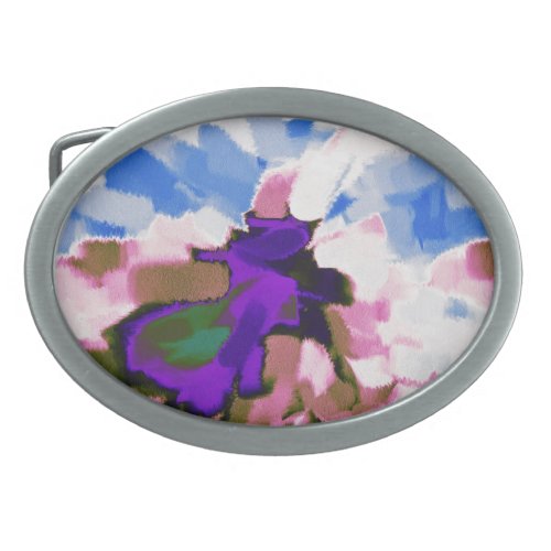 Abstract Painting  Abstract Art 7 Oval Belt Buckle