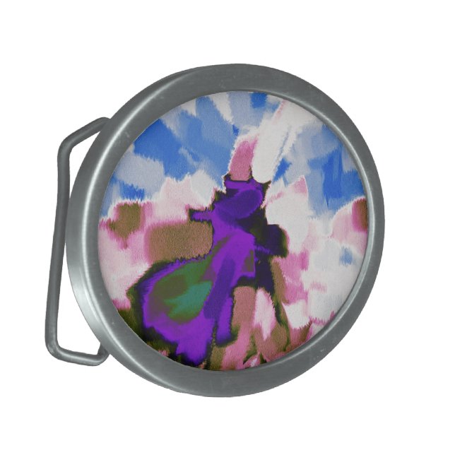 Abstract Painting | Abstract Art 7 Oval Belt Buckle | Zazzle display picture 3