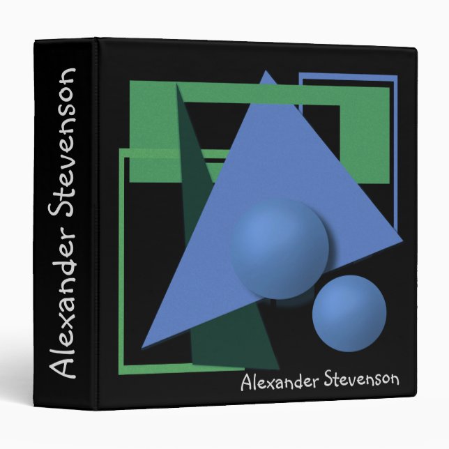 abstract painting, abstraction, green and black 3 ring binder (Front/Spine)