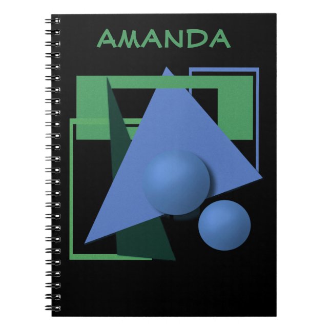 abstract painting, abstraction, green and black notebook (Front)