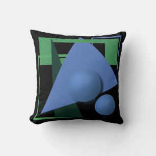 abstract painting, abstraction, green and black throw pillow