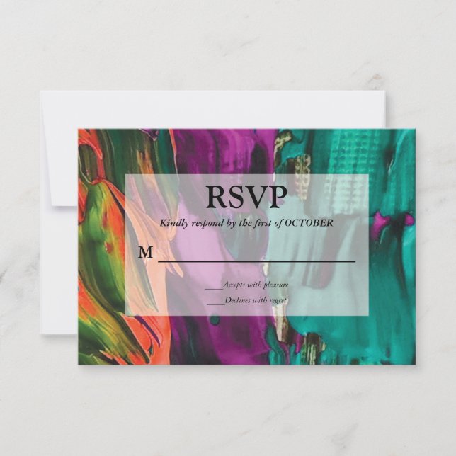 Abstract Painting Acrylic RSVP Card (Front)