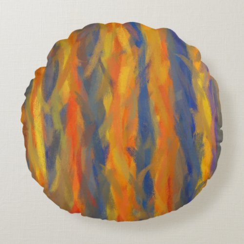 Abstract Painting Art 4 Round Pillow