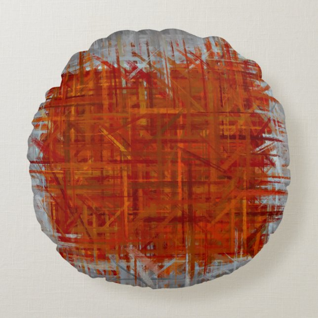 Abstract Painting Art #73 Round Pillow (Front)