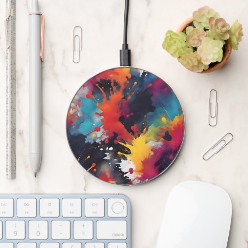 Abstract painting art wireless charger 