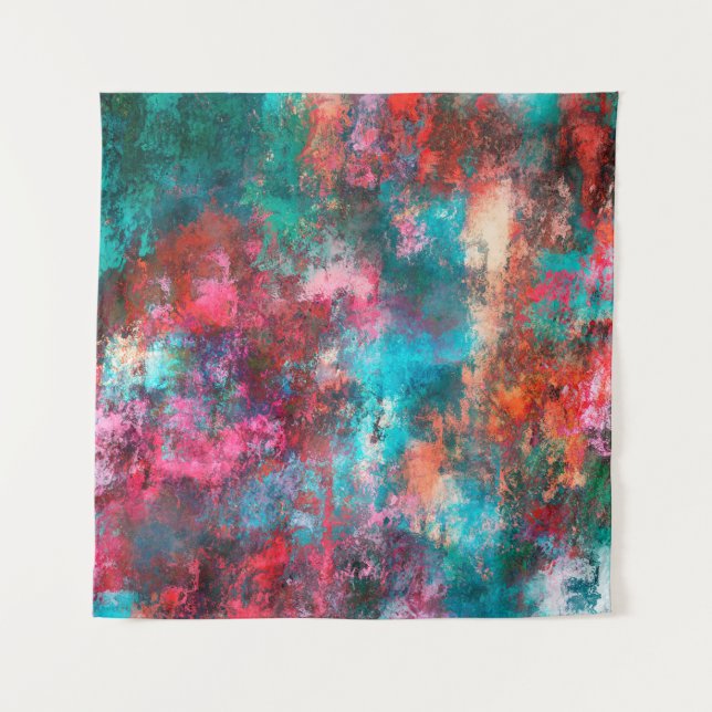 Abstract painting. Brushstrokes, spots of paint. M Tapestry (Front)