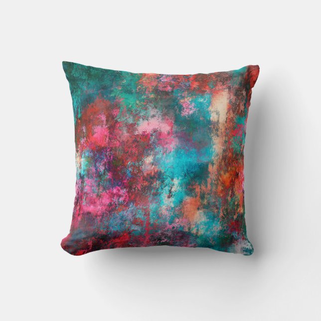 Abstract painting. Brushstrokes, spots of paint. M Throw Pillow (Front)
