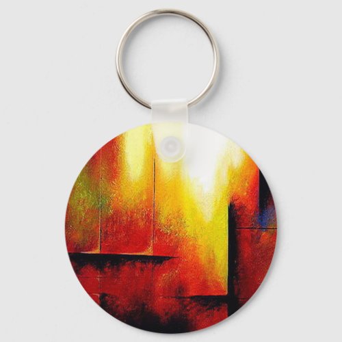 Abstract Painting by Hizli Keychain