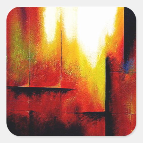 Abstract Painting by Hizli Square Sticker