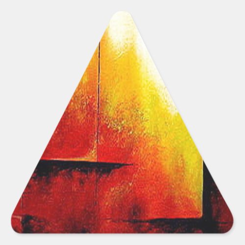 Abstract Painting by Hizli Triangle Sticker