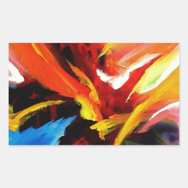 Abstract Painting by Serdar Hizli Rectangular Sticker (Front)